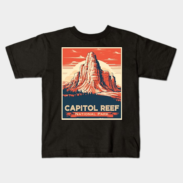 Capitol Reef National Park Kids T-Shirt by BDAZ